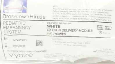 Vyaire 7700WAW Broselow/Hinkle Pediatric Emergency System White